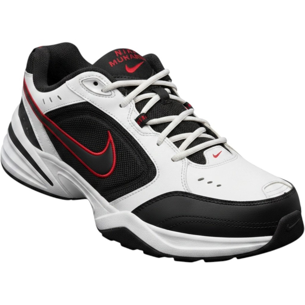 Nike Air Monarch IV Mens Training Shoes White Black Red 416355-101 Size 12